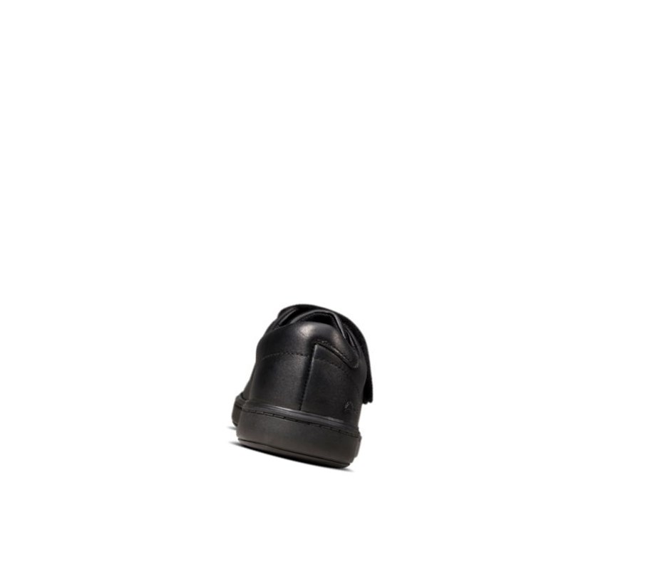 Clarks Street Swift Leder Schulschuhe Jungen Schwarz | JPIS65839
