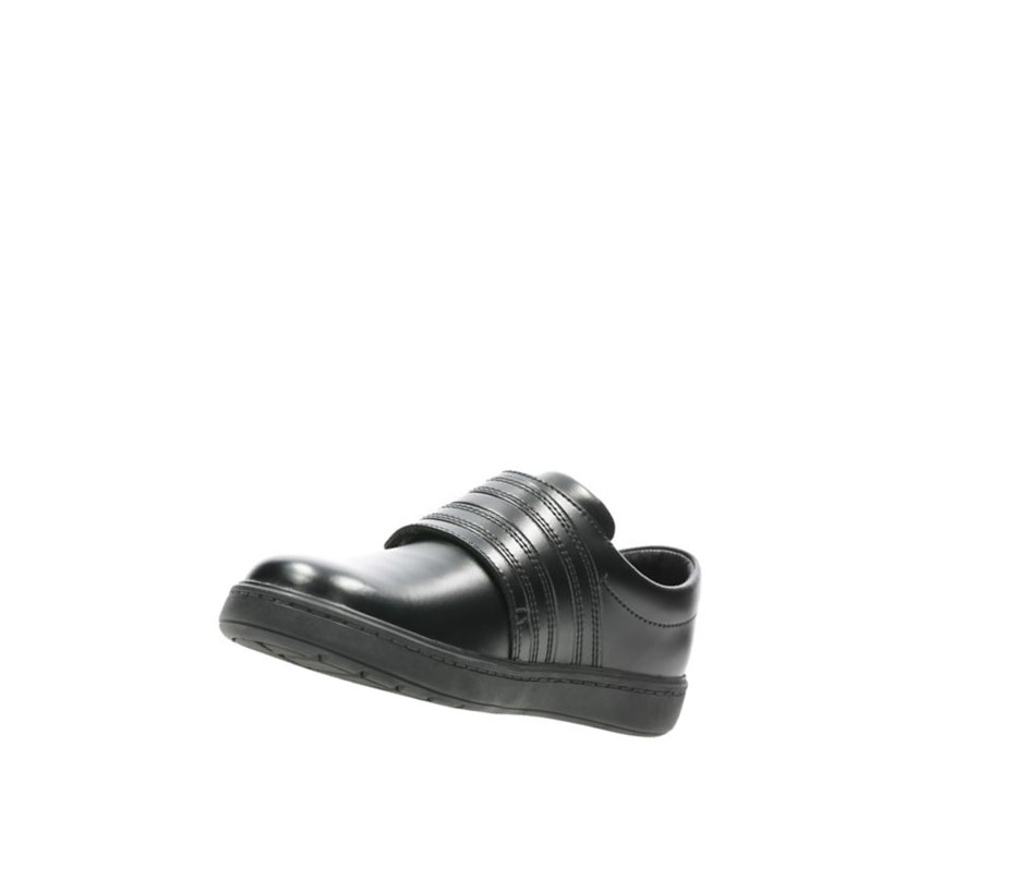 Clarks Streetstride Leder Schulschuhe Jungen Schwarz | QBHJ91478