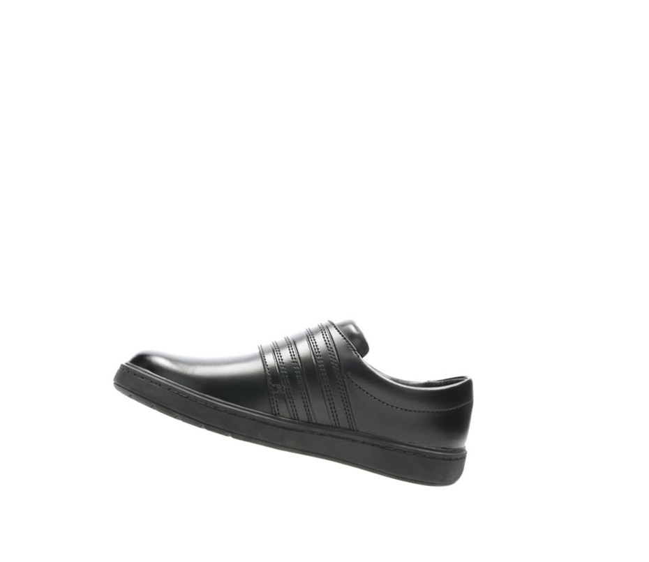Clarks Streetstride Leder Schulschuhe Jungen Schwarz | QBHJ91478