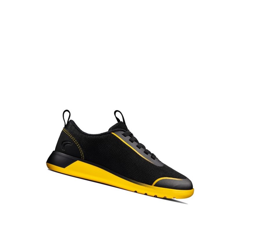Clarks Suburb Spark Sneakers Jungen Schwarz Gelb | FQZY75069