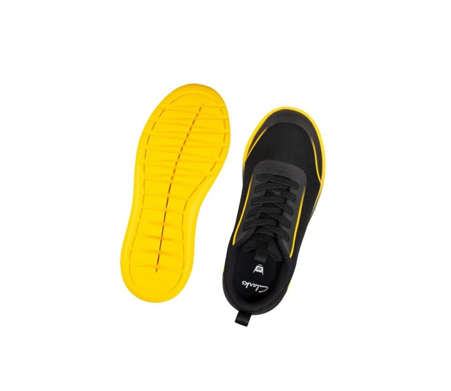 Clarks Suburb Spark Sneakers Jungen Schwarz Gelb | GNUY21854