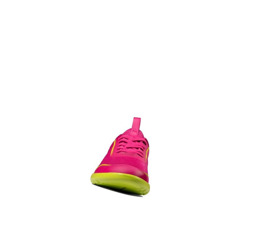 Clarks Suburb Spark Sneakers Mädchen Rosa Zitrone | NFCG40375