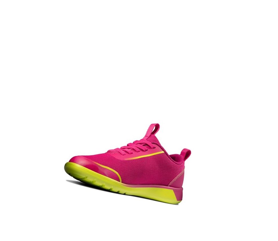 Clarks Suburb Spark Sneakers Mädchen Rosa Zitrone | NFCG40375