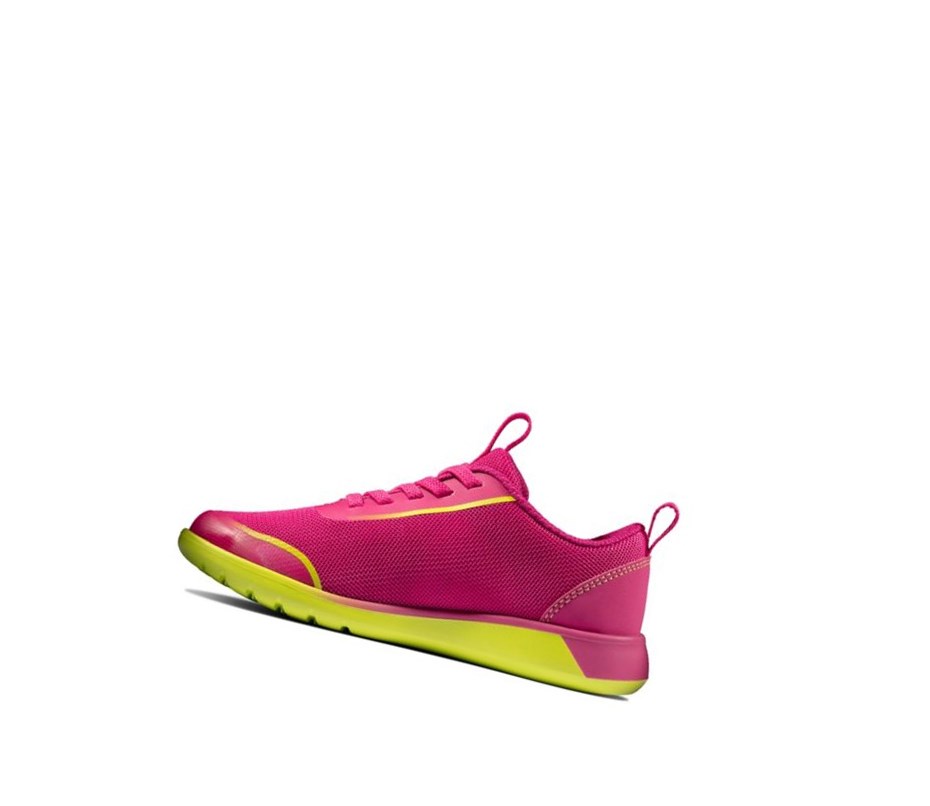 Clarks Suburb Spark Sneakers Mädchen Rosa Zitrone | NFCG40375