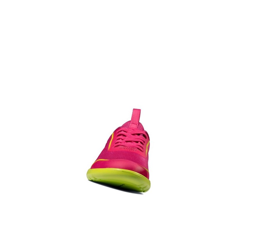 Clarks Suburb Spark Sneakers Mädchen Rosa Zitrone | PAUB24780
