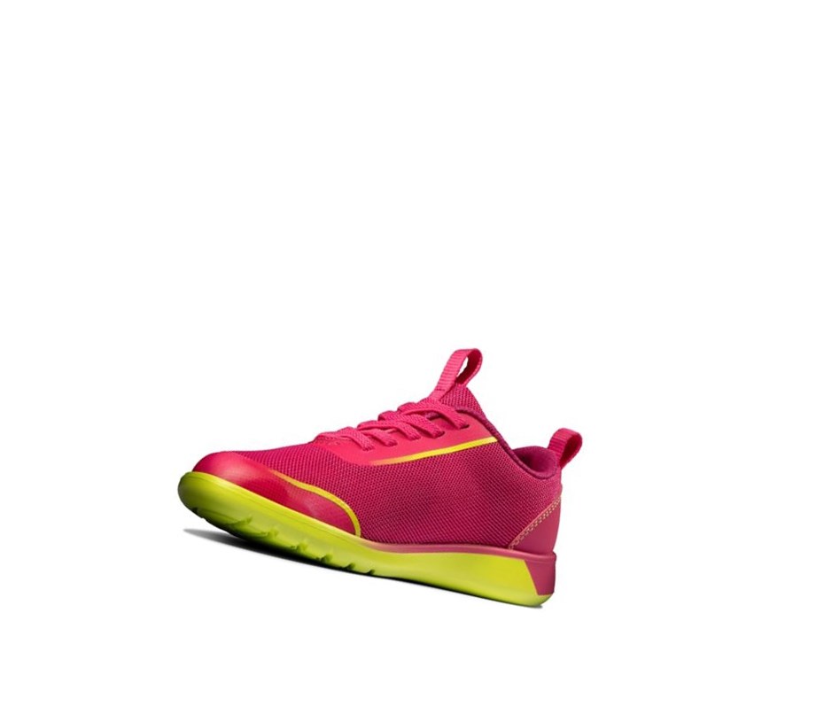Clarks Suburb Spark Sneakers Mädchen Rosa Zitrone | PAUB24780