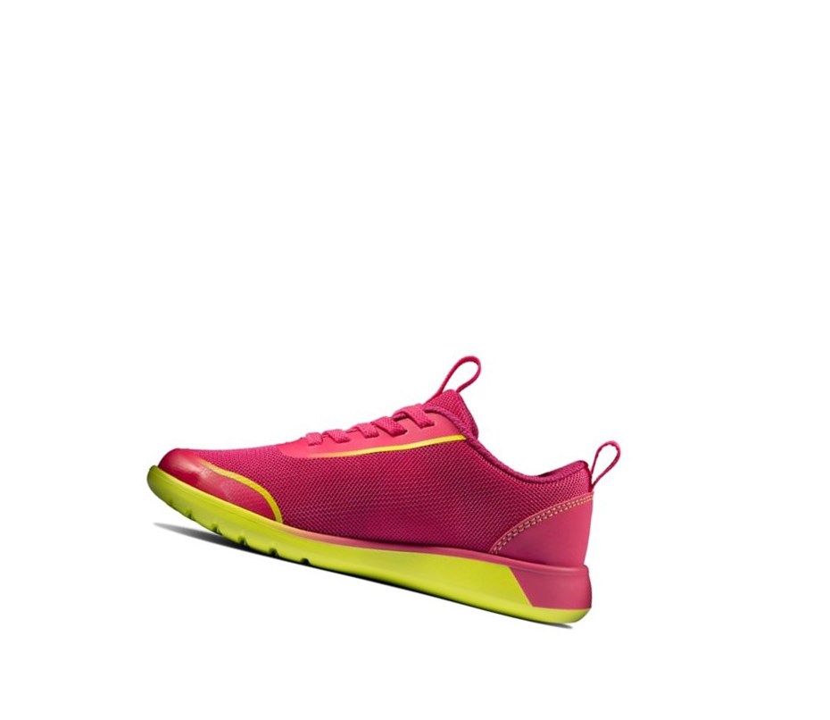 Clarks Suburb Spark Sneakers Mädchen Rosa Zitrone | PAUB24780