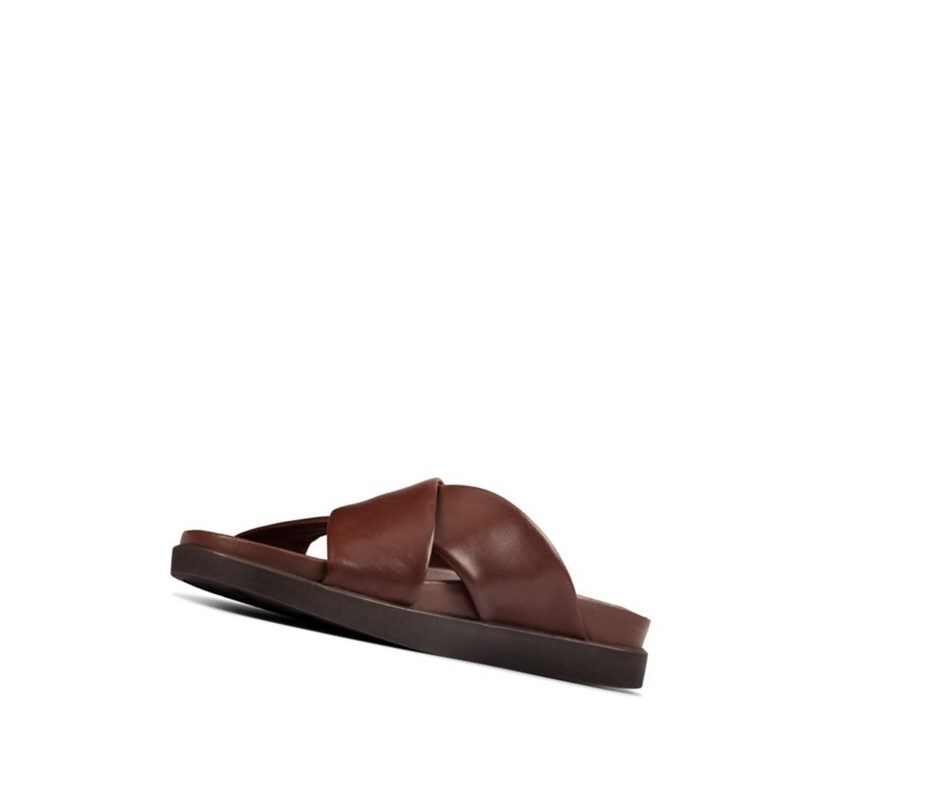 Clarks Sunder Cross Leder Lässige Sandalen Herren Braun | QJRG41529