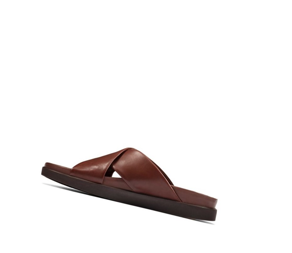 Clarks Sunder Cross Leder Lässige Sandalen Herren Braun | QJRG41529