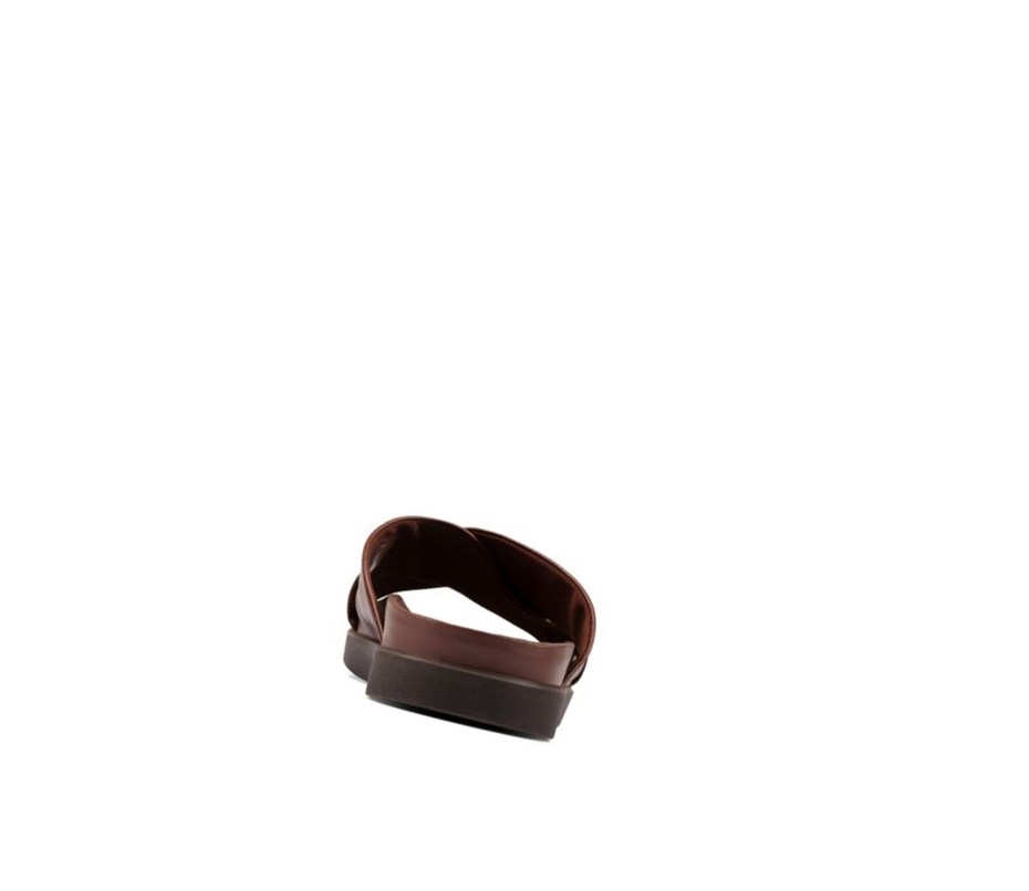Clarks Sunder Cross Leder Lässige Sandalen Herren Braun | QJRG41529