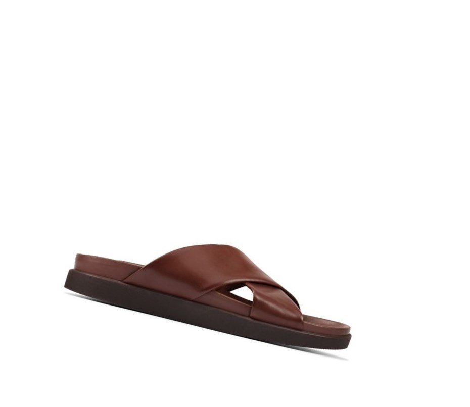 Clarks Sunder Cross Leder Lässige Sandalen Herren Braun | QJRG41529