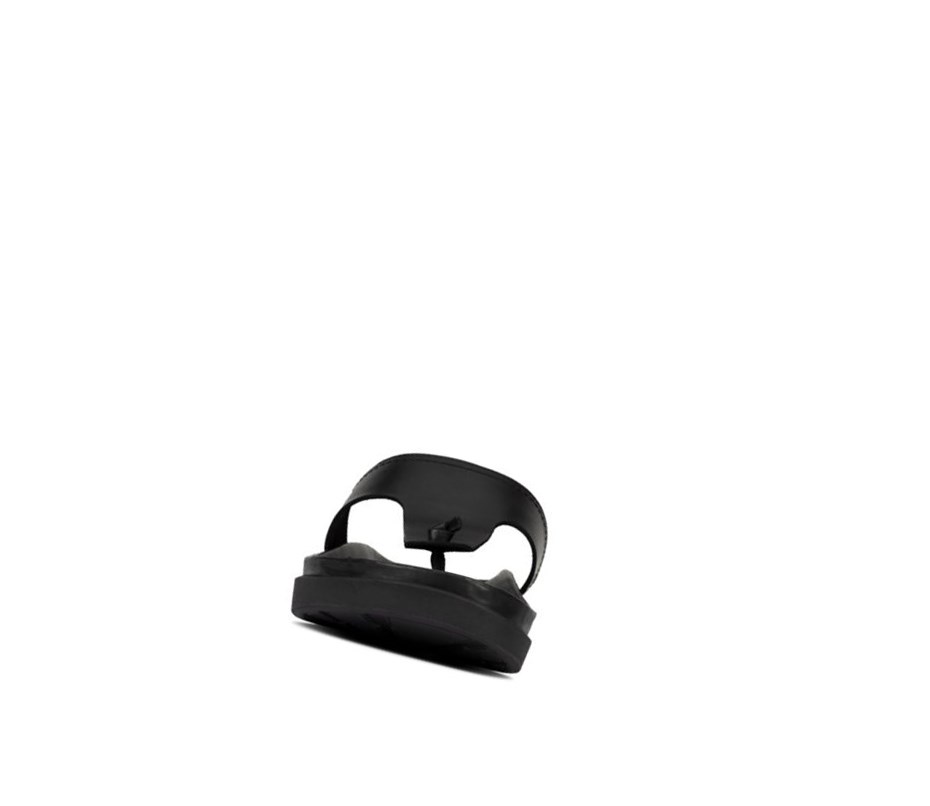 Clarks Sunder Post Leder Lässige Sandalen Herren Schwarz | PNGM50186