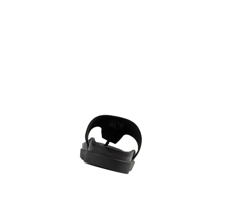 Clarks Sunder Post Leder Lässige Sandalen Herren Schwarz | PNGM50186