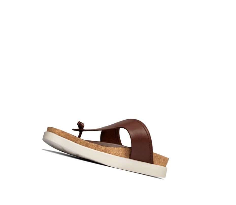 Clarks Sunder Post Leder Lässige Sandalen Herren Braun | ZRDP39164