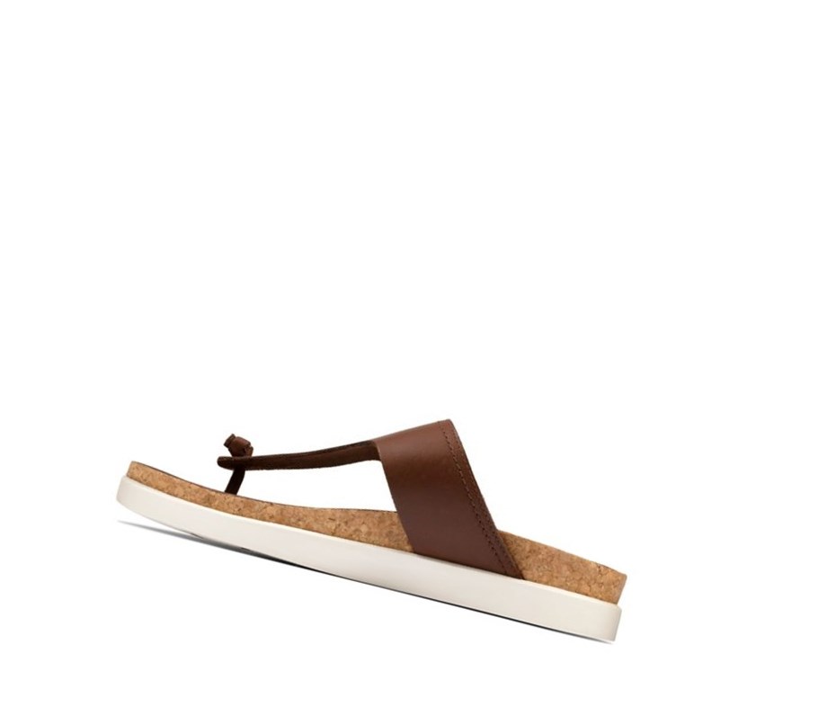 Clarks Sunder Post Leder Lässige Sandalen Herren Braun | ZRDP39164