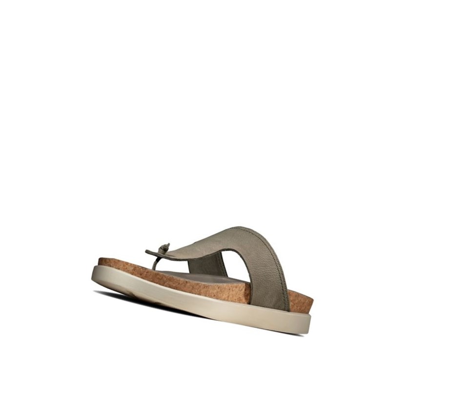 Clarks Sunder Post Nubuck Lässige Sandalen Herren Olivgrün | CBJG79514