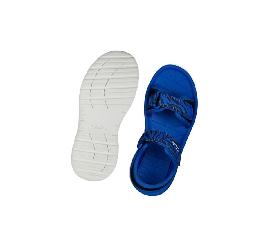 Clarks Surfing Tide Lässige Sandalen Jungen Navy | HZKB63908
