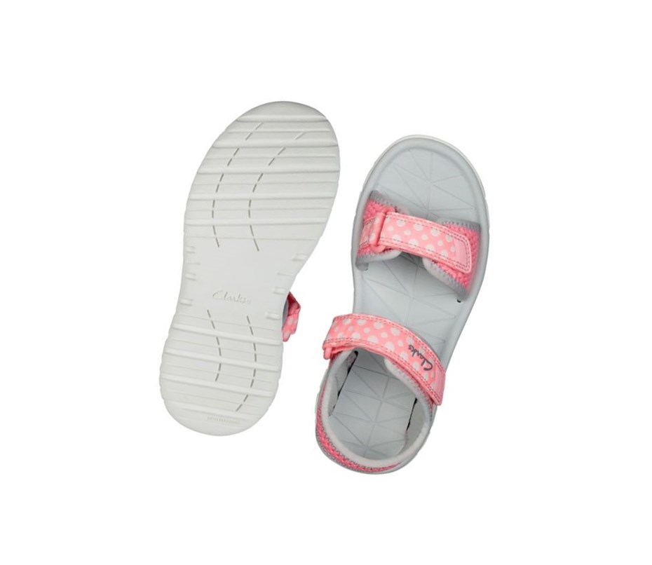 Clarks Surfing Tide Lässige Sandalen Jungen Rosa | IJHU47601