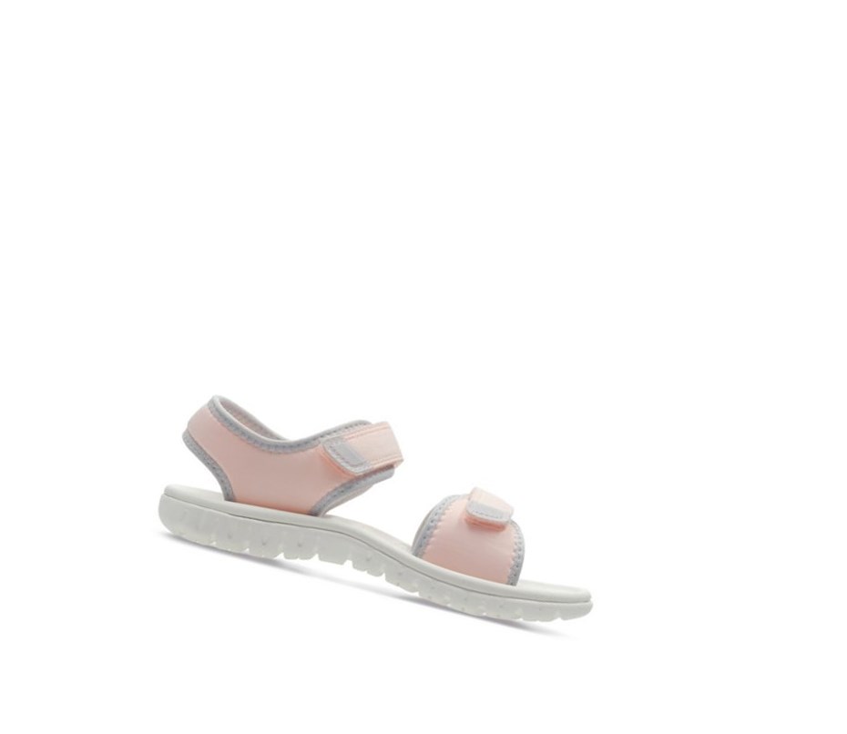 Clarks Surfing Tide Synthetik Lässige Sandalen Mädchen Rosa | FPNH89621