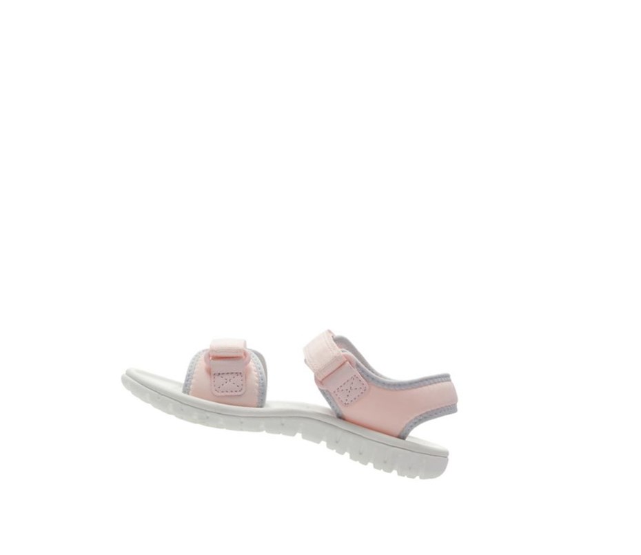 Clarks Surfing Tide Synthetik Lässige Sandalen Jungen Rosa | MQDI43168
