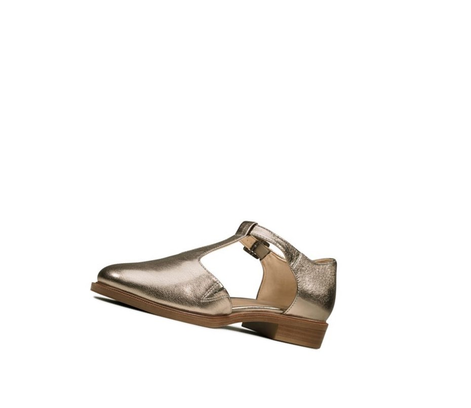 Clarks Taylor Palm Leder Lederschuhe Damen Gold | HSWG32758