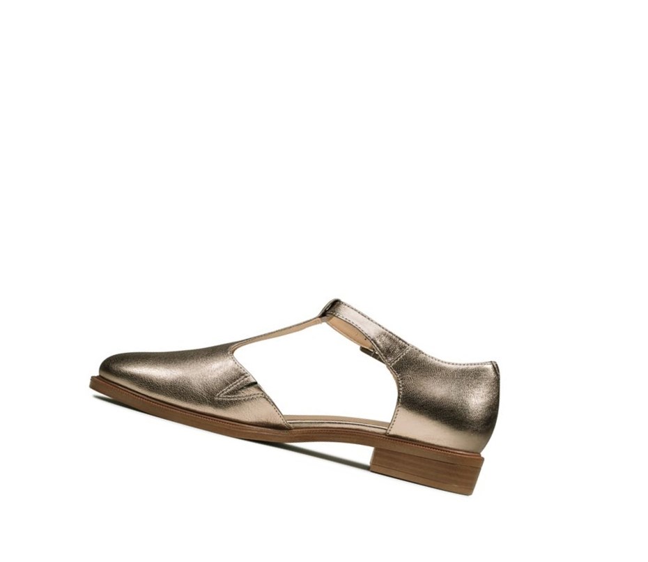Clarks Taylor Palm Leder Lederschuhe Damen Gold | HSWG32758