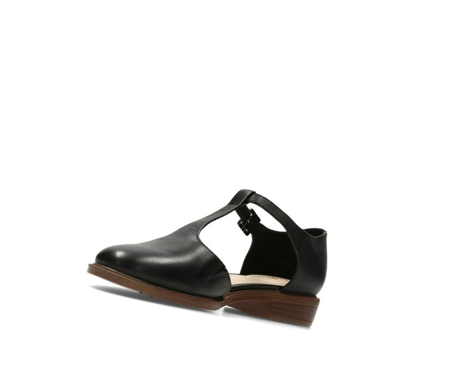Clarks Taylor Palm Leder Lederschuhe Damen Schwarz | PZWV58603