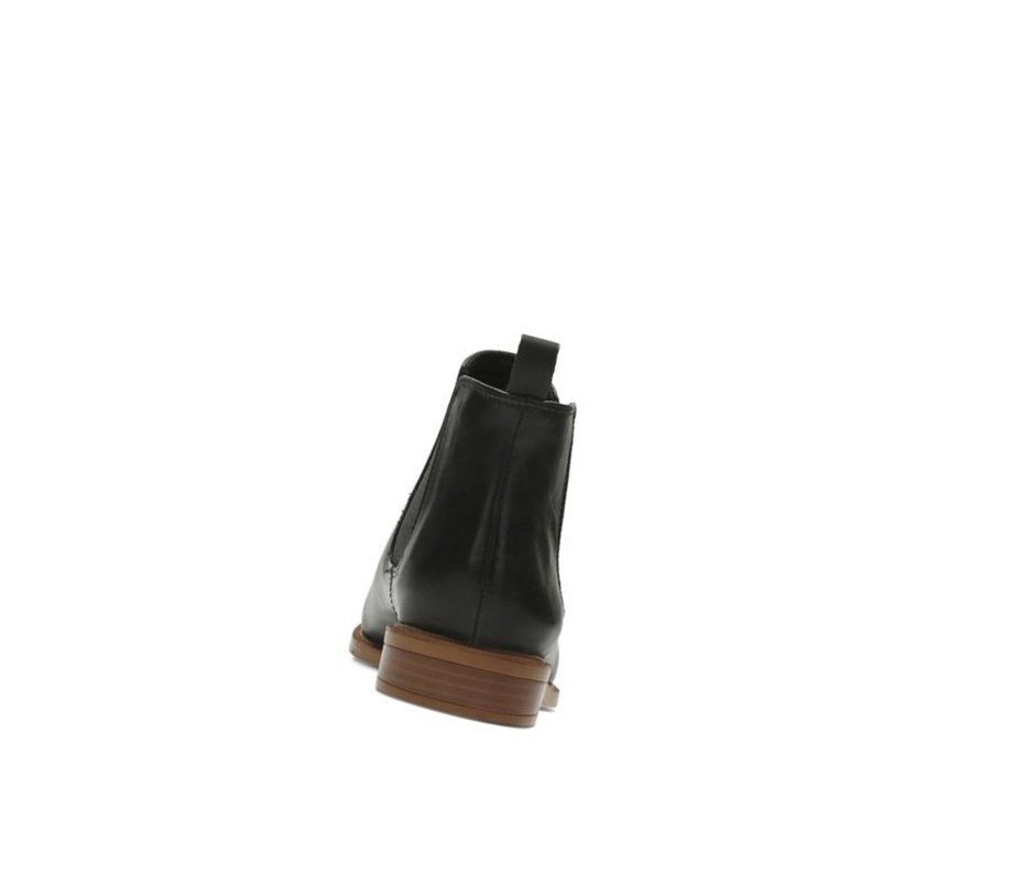 Clarks Taylor Shine Leder Chelsea Boots Damen Schwarz | ESCN04182