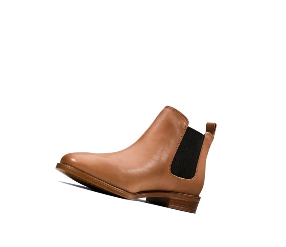 Clarks Taylor Shine Leder Chelsea Boots Damen Braun | XQJA04738