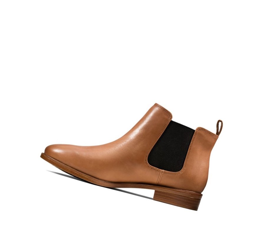 Clarks Taylor Shine Leder Chelsea Boots Damen Braun | XQJA04738