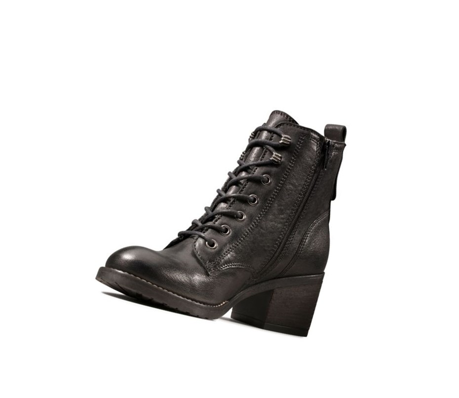 Clarks Thornby Spitze Leder Stiefeletten Damen Schwarz | USZM94061