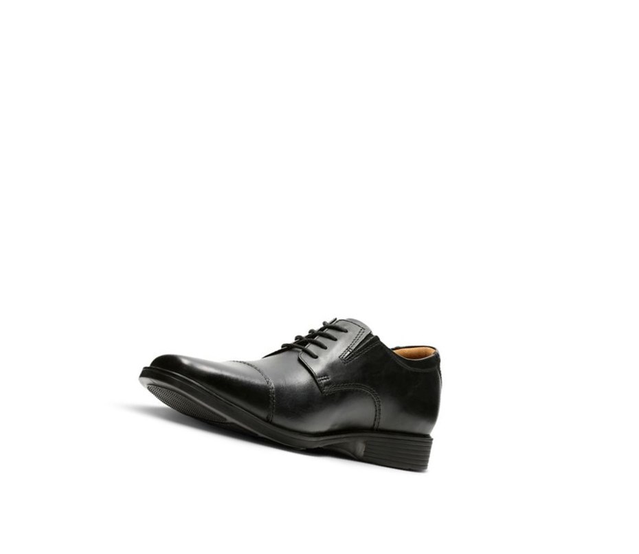 Clarks Tilden Cap Leder Weite Fit Lederschuhe Herren Schwarz | JOTW10738