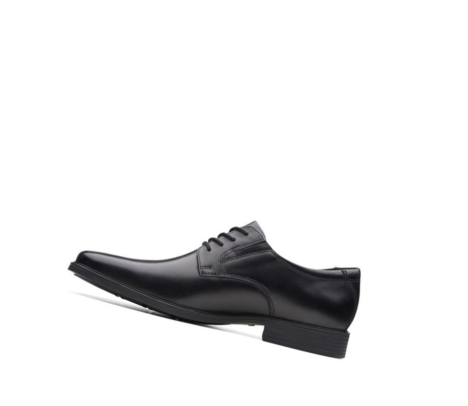 Clarks Tilden Plain Leder Weite Fit Lederschuhe Herren Schwarz | ZAUW45367