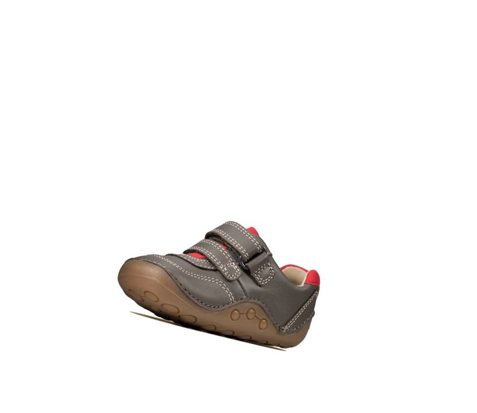 Clarks Tiny Dusk Leder Wanderschuhe Jungen Grau | IEAP46285