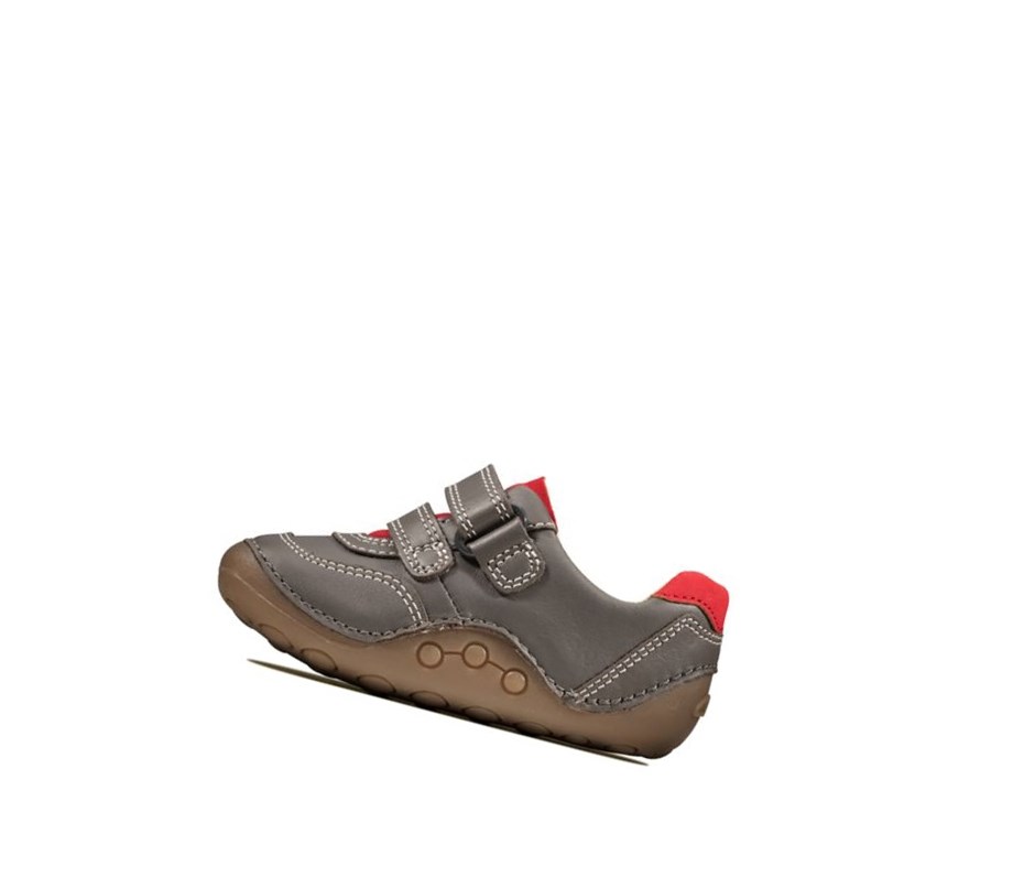 Clarks Tiny Dusk Leder Wanderschuhe Jungen Grau | IEAP46285