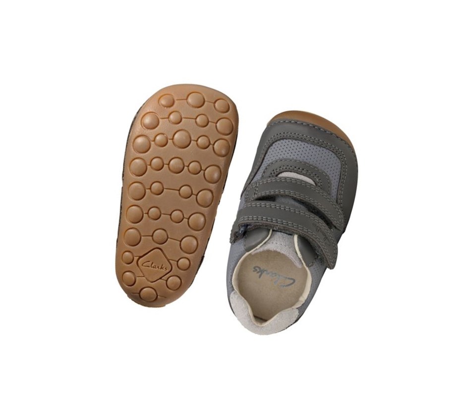 Clarks Tiny Dusk Wildleder Wanderschuhe Jungen Grau | SYLJ48605