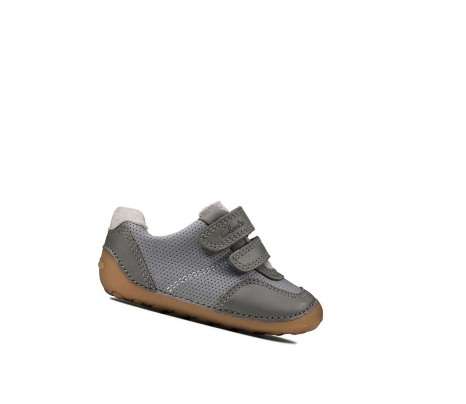 Clarks Tiny Dusk Wildleder Wanderschuhe Jungen Grau | SYLJ48605