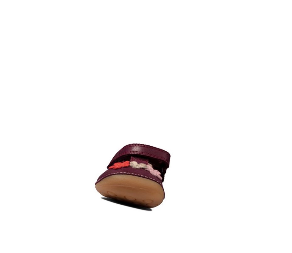 Clarks Tiny Sun Leder Lederschuhe Mädchen Bordeaux | CYOS82413