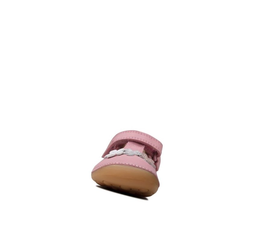 Clarks Tiny Sun Leder Lederschuhe Mädchen Rosa | HOWA38954