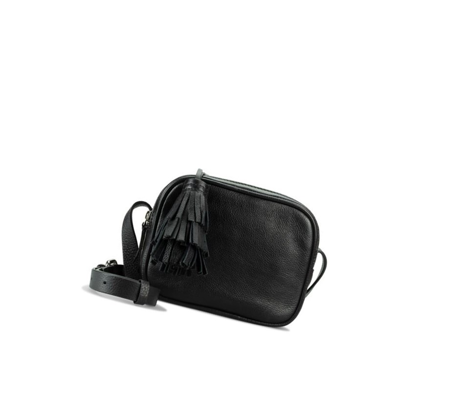 Clarks Topsham Mila Leder crossbody taschen Damen Schwarz | RXJK10647