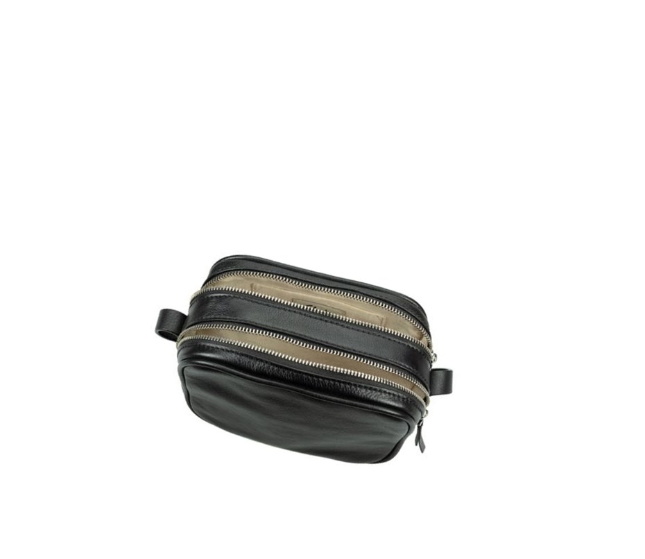 Clarks Topsham Mila Leder crossbody taschen Damen Schwarz | UBHR15029