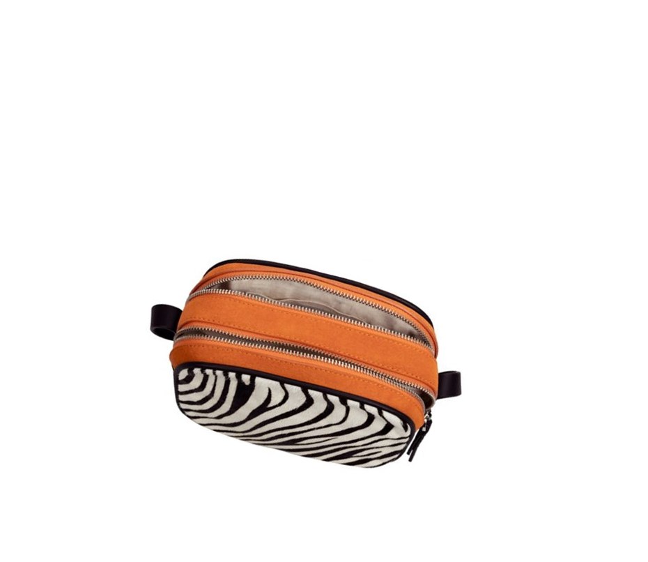 Clarks Topsham Mila Print Leder crossbody taschen Damen Weiß Schwarz | BGLJ06792