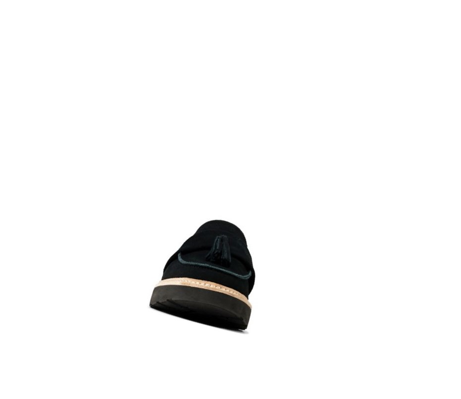 Clarks Trace Tassel Wildleder Loafers Damen Schwarz | ELGA91056
