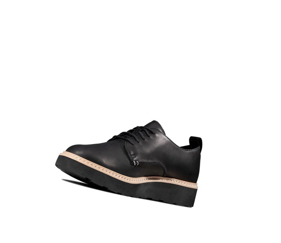 Clarks Trace Walk Leder Wanderschuhe Damen Schwarz | ZUJN27018