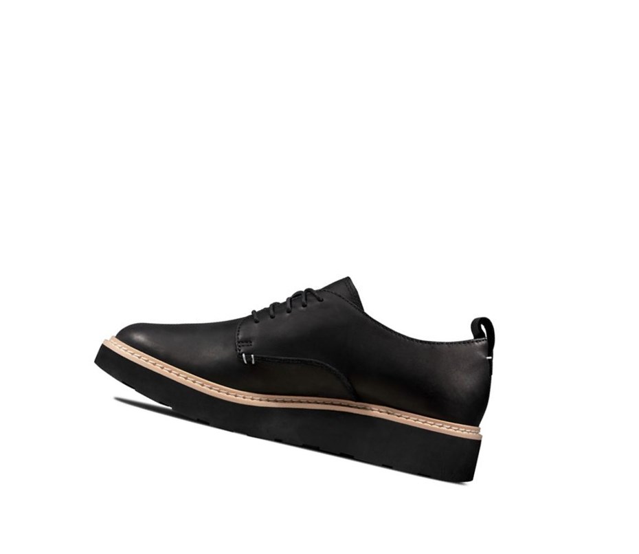 Clarks Trace Walk Leder Wanderschuhe Damen Schwarz | ZUJN27018