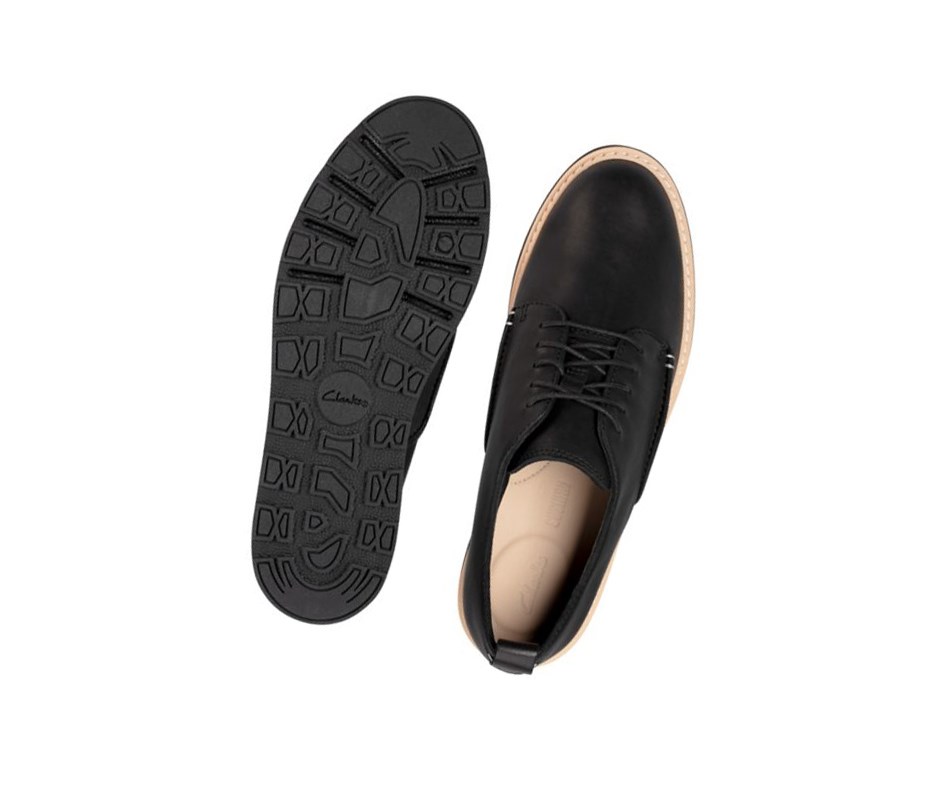 Clarks Trace Walk Leder Wanderschuhe Damen Schwarz | ZUJN27018
