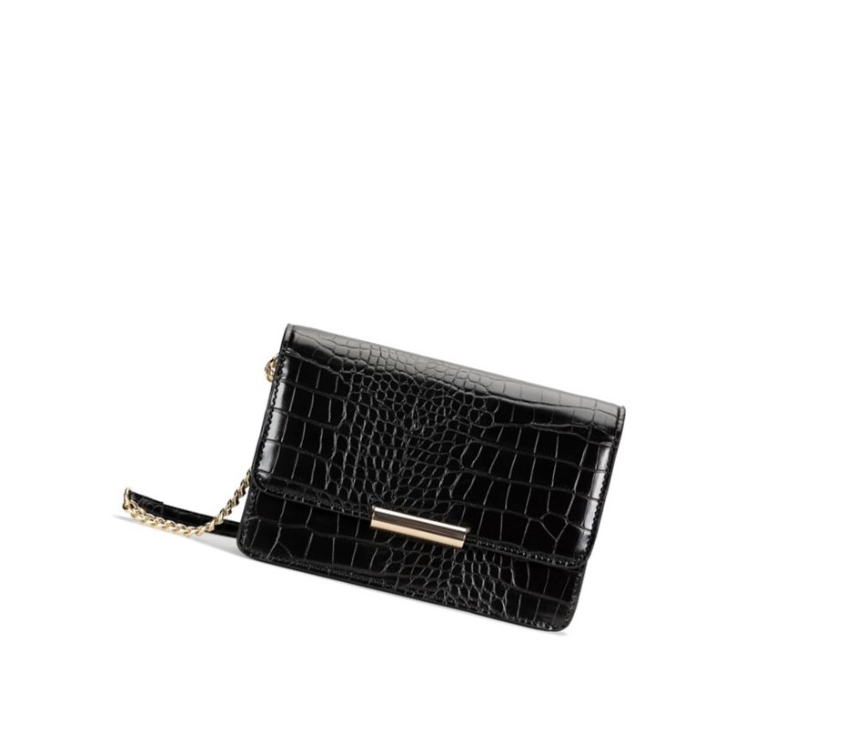 Clarks Treen Willow Croc Leather Bags Damen Schwarz | QOPG14976