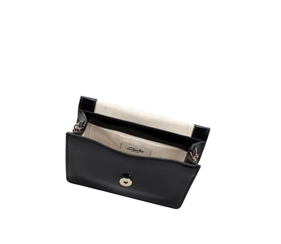 Clarks Treen Willow Lack Leder Leather Bags Damen Schwarz | SNHA19487