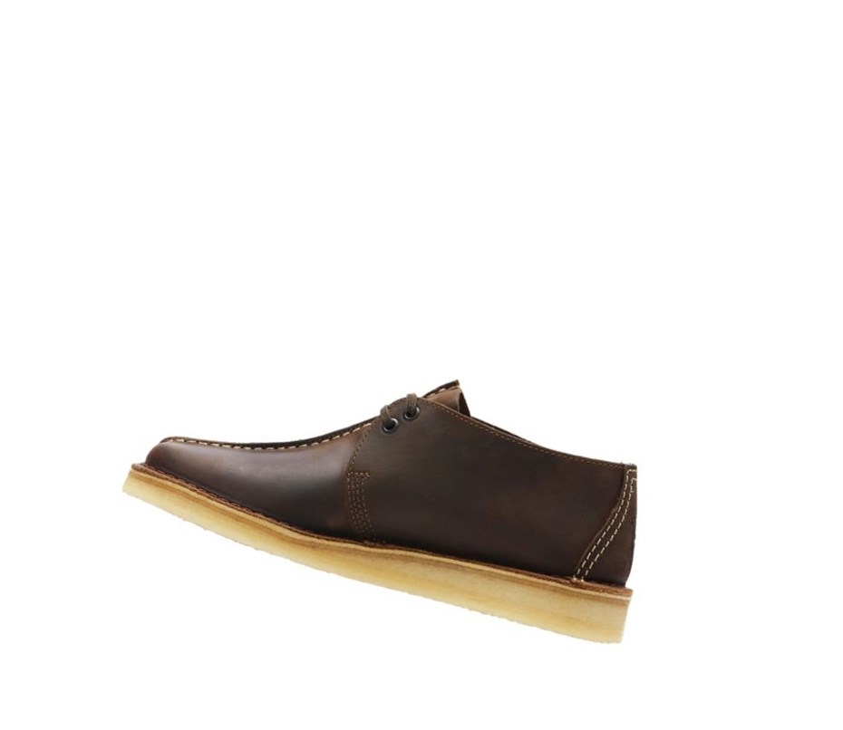 Clarks Trek Leder Wüstenstiefel Herren Dunkelbraun | FYLB85096
