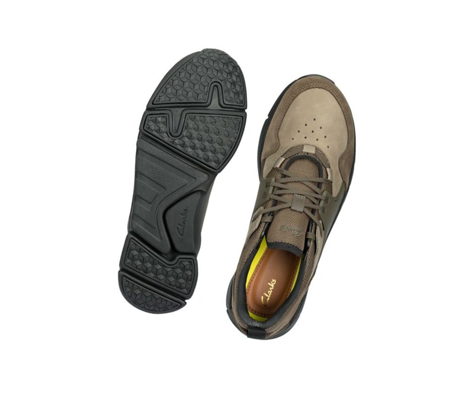 Clarks Tri Active Spitze Leder Lederschuhe Herren Dunkelolivgrün | AKXP86137